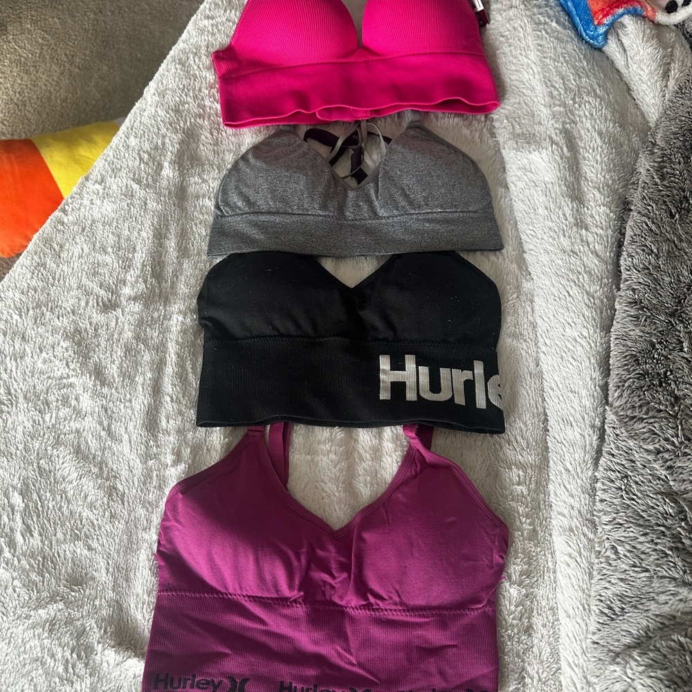 PRICE DROP!! 💕🔥 Hurley Sports Bra Set - Pink, Gray, Black